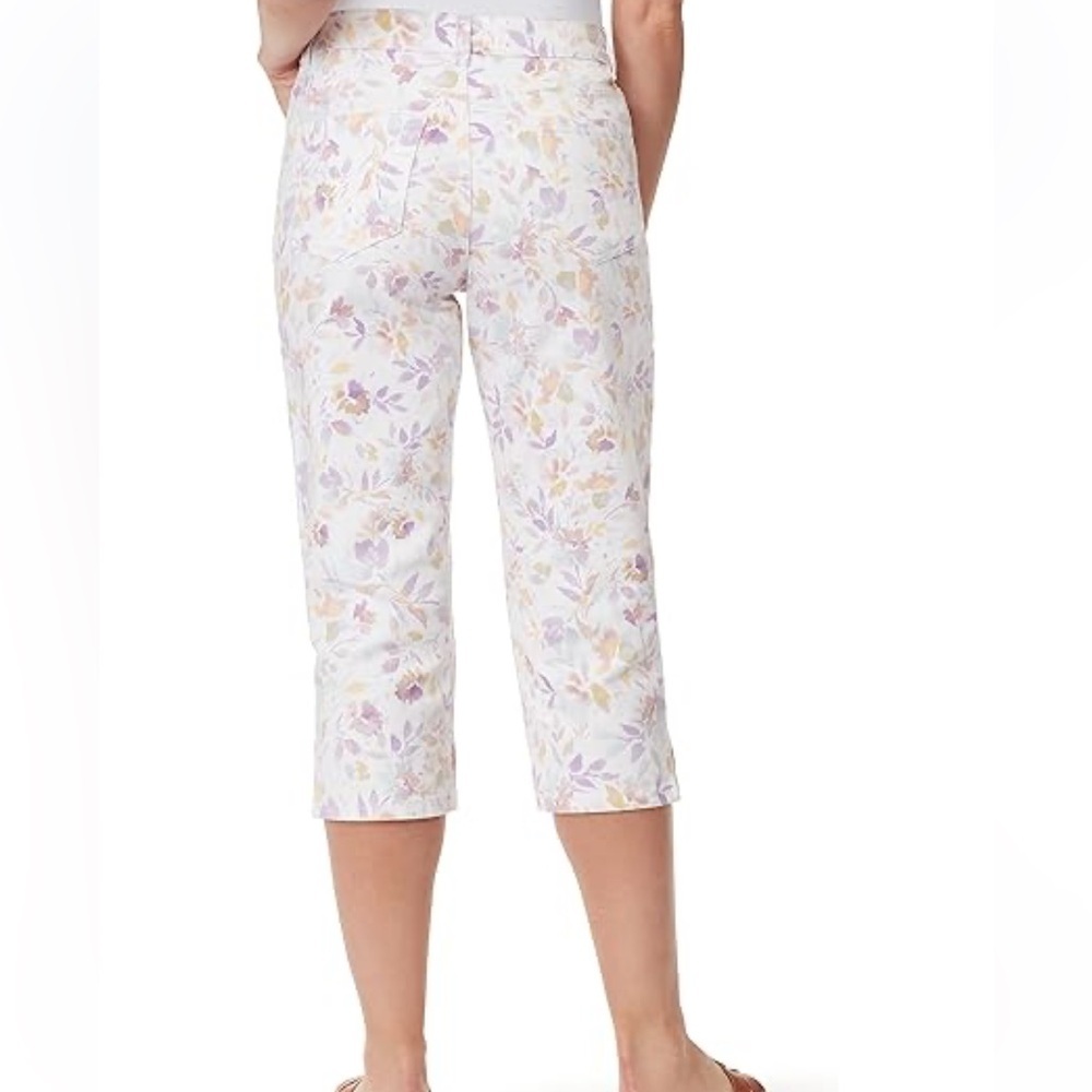 Gloria Vanderbilt Amanda Capri Vintage White Bahia Flora Size 24W MSRP $54 NEW - Picture 14 of 15